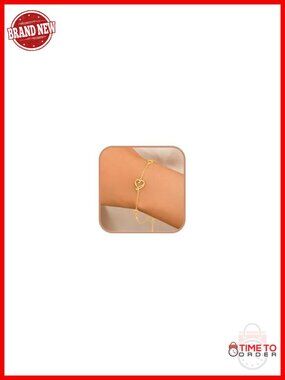 14K Gold Plated Sterling Silver Dainty Eternity Heart Bracelet with Infinity